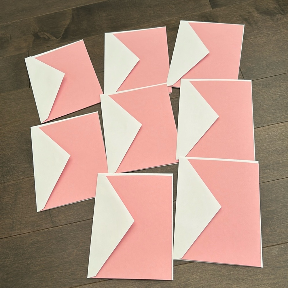 PAPER SOURCE Blossom Pink Blank Greeting Cards & Envelopes, Paper Craft Letters